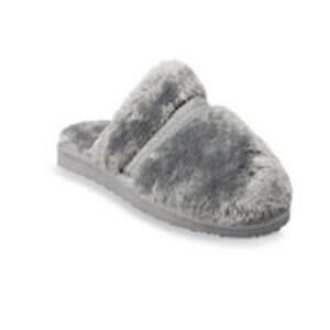 Sonoma Goods For Life gray plush faux fur clogs slippers